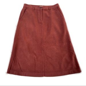 Burgundy L.L. Bean Riding Skirt - Midi/Calf Length